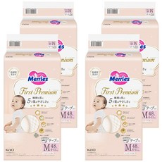 Merries 妙而舒 日本製 First Premium 頂柔舒護黏貼型尿布 6~11kg, M, 192片