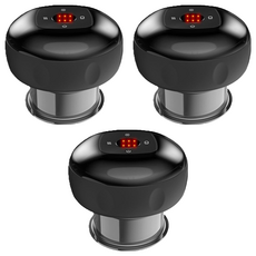 喵汪森林 智能真空拔罐器 充電款 6檔 9.4 x 7.8cm 黑色, 3個