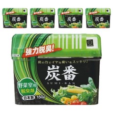 KOKUBO 小久保 炭番蔬果室用除臭劑, 凝膠質地不易翻灑, 體積小巧不占空間, 簍空蓋子防止揮發過快, 日本制, 150g, 5盒