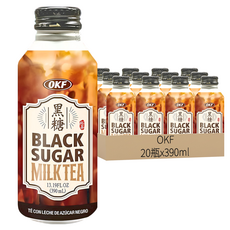 Okf 黑糖奶茶, 390ml, 20瓶