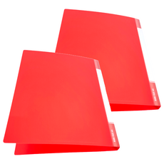 連勤牌文具 PP小背寬圓型夾 3孔 LC-9001-3R 紅色 3/4吋 A4 2本, 2入