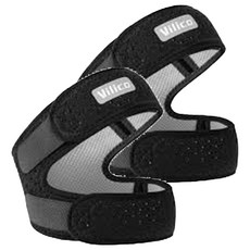 Vilico 運動專業髕骨帶, 雙重加壓, 網孔透氣吸濕排汗, 黑色, 均碼, 2個