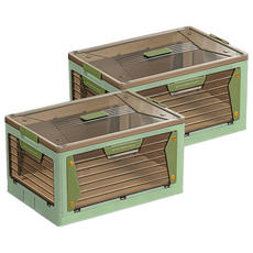 五開收納箱, 大號(52.5 x 36 x 28.5cm), 綠色, 2個