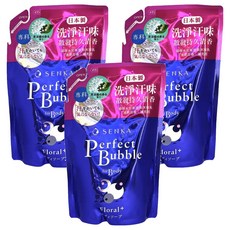 SENKA 專科 超微米完美泡泡沐浴乳 補充包 清新花香, 3包, 350ml