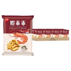 乖乖 玉米脆條 蝦乖乖辣味 40g 酥脆香辣 獨立包裝, 12包