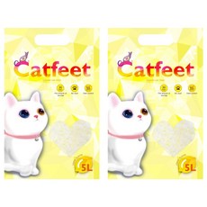 Catfeet 除臭水晶貓砂, 檸檬清香, 快速吸附異味, 極省用量 5L, 檸檬, 2包