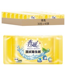 [箱裝]春風 濕拭衛生紙, 40張, 36包