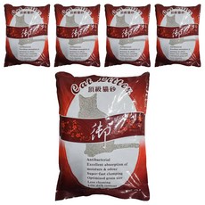 御 頂級貓砂 粗砂 紅色 凝結型 低粉塵, 5包, 10L, 無香