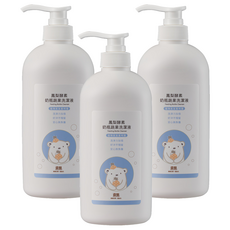 奇哥 鳳梨酵素奶瓶蔬果洗滌，清潔力加倍，好沖不殘留，安心無負擔, 600ml, 3瓶