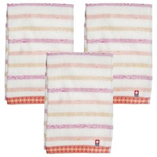imabari towel 今治毛巾 小花毛巾, 100%棉, 34x80cm, 日本製造, 波斯橘, 3條
