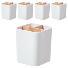 isona 愛收納 極簡3格分隔收納盒, 5個, 白色