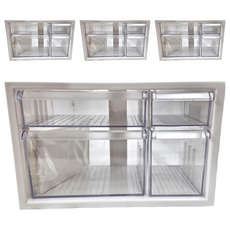 SHUTER 樹德 A9-304 W9.2" x D6.1" x H5.8" in 1大橫抽+1大深抽+1小深抽+1小抽 小幫手零件分類箱, 白色, 4個