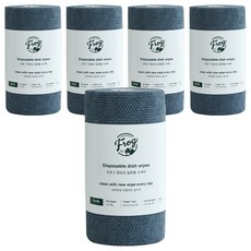 SINCERELY Frog 捲筒式一次性菜瓜布 20x22公分 PP塑膠材質 韓國製造, 深藍色, 60張, 5捲