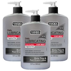 LUCKY SUPER SOFT 三效男用無香身體乳液(15oz/444ml)-男士保濕首選 全身適用 呵護, 3入