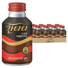 LOTTE 樂天 Chilsung Cider Cantata 嚴選阿拉比卡咖啡豆 雙重滴漏法 香醇美式咖啡 帶有微微甜蜜滋味, 275ml, 24瓶