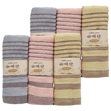 咖啡紗毛巾 Set 3, 33cm*70cm, 95%棉 5% 聚酯纖維(咖啡紗), 台灣製, 610-8, 2組