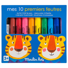 Moulin Roty 我的第一盒彩色筆 Set, 10色, 經久耐用, 可水洗, 1盒