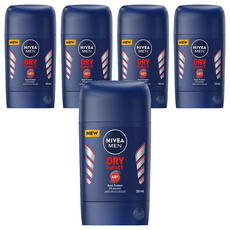 Nivea 妮維雅 男士止汗爽身乳膏 乾適活力 50ml, 5瓶