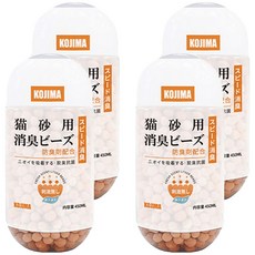 KOJIMA 貓砂除臭珠, 柿子香味, 450ml x 4罐, 天然植物配方, 強效除臭