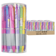 TEMPO 節奏牌 粉彩三色原子筆 0.7mm, 混合色, 60支