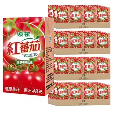 波蜜 紅番茄, 含健康茄紅素, 原汁48%, 250ml, 96入