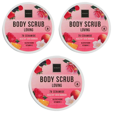 SCARLETT Whitening 美體磨砂膏 戀愛, 7X Ceramide 健康皮膚屏障, 250ml, 3罐