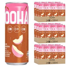 OOHA 氣泡飲 水蜜桃烏龍茶, 330ml, 72罐