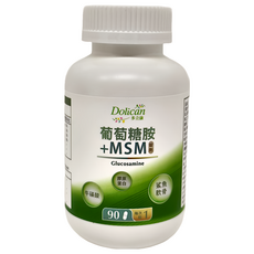 Dolican 多立康 葡萄糖胺+MSM 鯊魚軟骨 膠原蛋白, 90顆, 1.224g, 1罐