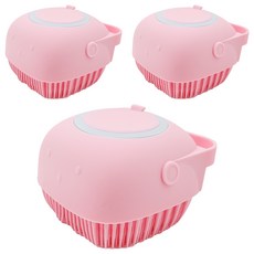 PUKU 藍色企鵝 矽膠沐浴刷, 耐熱至80°C, 80ml, 粉色, 1入, 3個