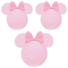 米妮系列 頭型濕紙巾蓋, 按壓式彈蓋設計 重複黏貼 密封度高 保持濕巾濕潤 尺寸10.5 x 9.5公分, 粉色, 3個