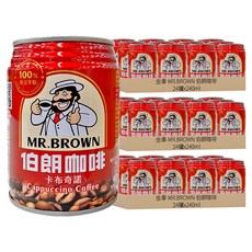 金車 MR.BROWN 伯朗咖啡 卡布奇諾, 240ml, 72罐
