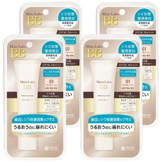 MEISHOKU 明色 MoistLabo美白精華BB霜 SPF50+ PA++++, 高遮瑕 高持妝 高耐汗, 01白皙, 30g, 4條