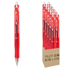 PILOT 百樂 Acroball 輕油舒寫筆 0.5mm 紅色, 10支