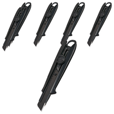 TaJIma 田島 螺旋固定式專業美工刀 DCL501, 黑色, 6個