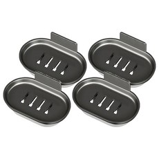 ILIFE 肥皂瀝水盒 免打孔安裝 浴室收納好幫手, 消光灰, 4個