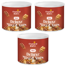 O'natural 歐納丘 Deluxe 典藏五堅果 低溫烘焙 富含膳食纖維, 150g, 3罐