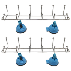 LASSLEY 蕾絲妮 MAGIC彩色強力吸盤多功能雙掛架, ABS樹脂/PA橡膠, 46x11x8cm, 藍色, 2個