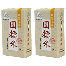 天生好米 東部圓糯米, 1kg, 2個