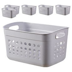 小麥購物 簡約置物收納籃 L1040, 6個, 灰色