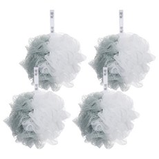 魔縐 極緻沐浴球, 4個, 1個裝, 灰色 + 白色