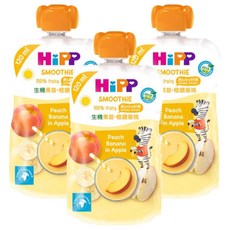 HiPP 喜寶 果昔 橙鑽蜜桃 1歲以上, 橙鑽蜜桃, 3包