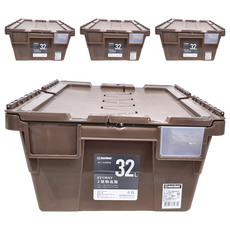KEYWAY 聯府 2號物流箱 BL32-2 32L, 咖啡色, 4個