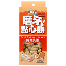 PINKIN 小動物磨牙點心餅 鮭魚乳酪 120g - 倉鼠/兔子/天竺鼠, 1包
