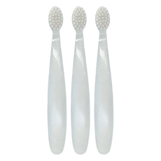 美國 RADIUS 雷迪兒 嬰兒乳牙按摩牙刷, 6個月+, 超柔軟毛, 1入, 3支, Clear