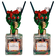 QIDINA 聖誕花圈派對 珪藻土擴香瓶-A款, 純棉麝香, 200ml, 2瓶