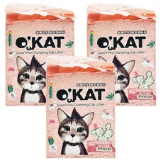 O'KAT 美喵人生 2mm 條狀豌豆凝結砂 (甜心水蜜桃), 100%天然可生物分解豌豆纖維製成, 6L, 3包