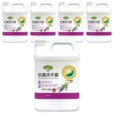 潔芬生活jie fen 抗菌洗手露補充桶-SNQ認證薰衣草抗菌洗手乳, 4L, 5瓶