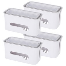 isona 愛收納 分離式延長線收納盒, 4個, 白色