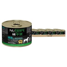 Nutripe 紐萃寶 無膠主食狗罐 鰻魚 + 鮮草鹿肚 185g 全犬糧 無麩質, 24罐