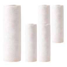 喵汪森林 廚房可水洗紙巾 純白壓紋 重複使用 經濟實惠, 1入, 5捲